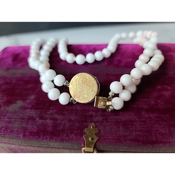 Double-Stranded Glass Beaded Necklace Vintage, READ - Picture 6 of 10